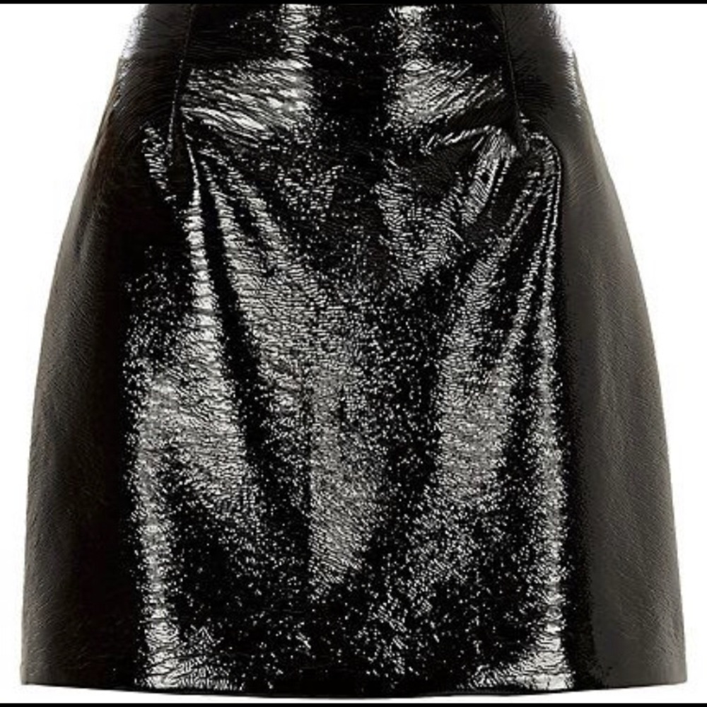 River Island Black Vinyl Mini Skirt